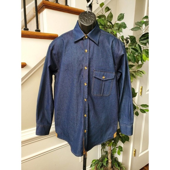 Giorgio Inserti Men Blue Cotton Collared Long Sleeve Casual Buttons Down Shirt M - Picture 11 of 11